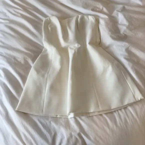 NWT Meshki Neeka Strapless Bow Back Mini Dress White Size M Formal - Picture 5 of 6